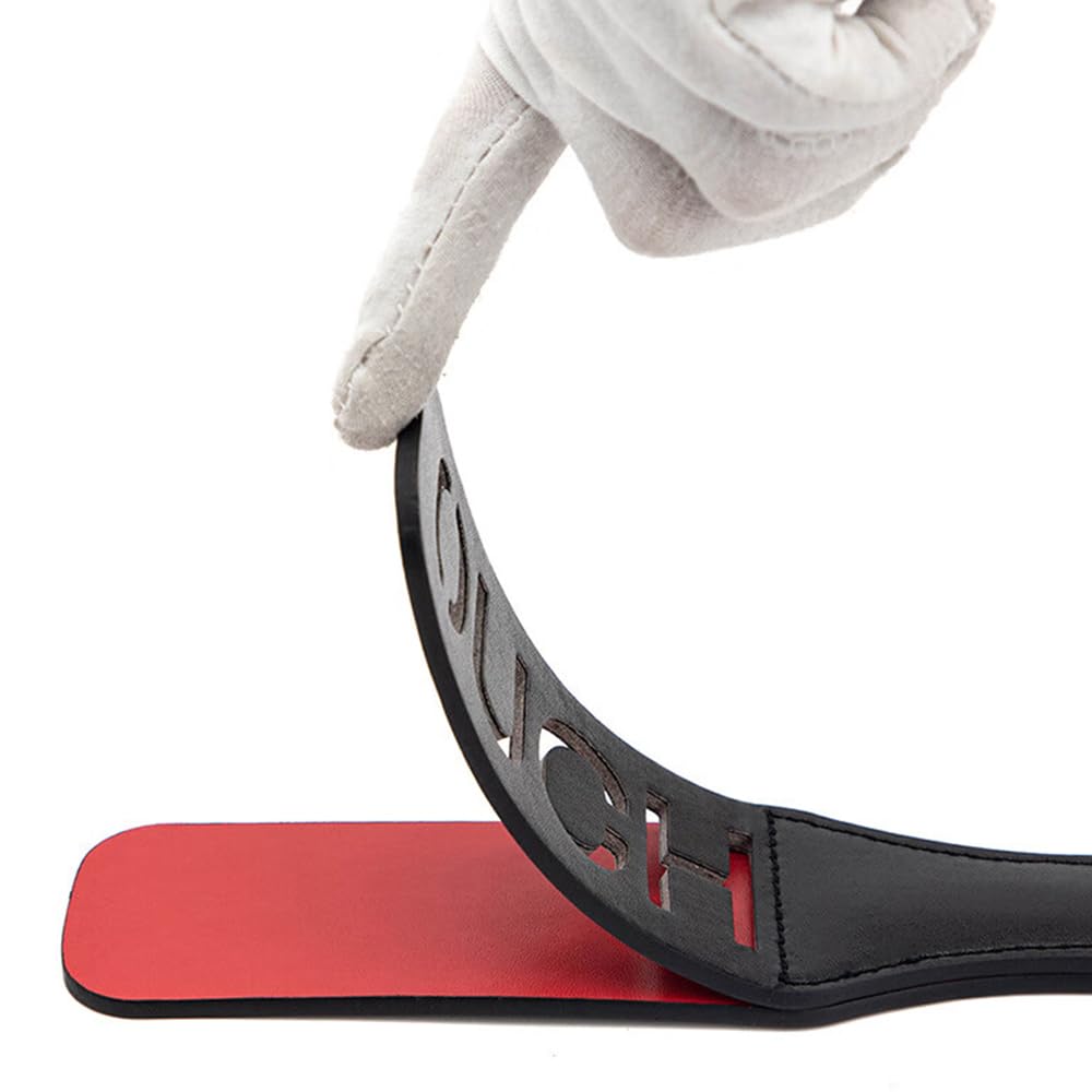 "XOXO" Dual-Layer Spanking Paddle - 31.5cm Black & Red Design with Cutout Letters