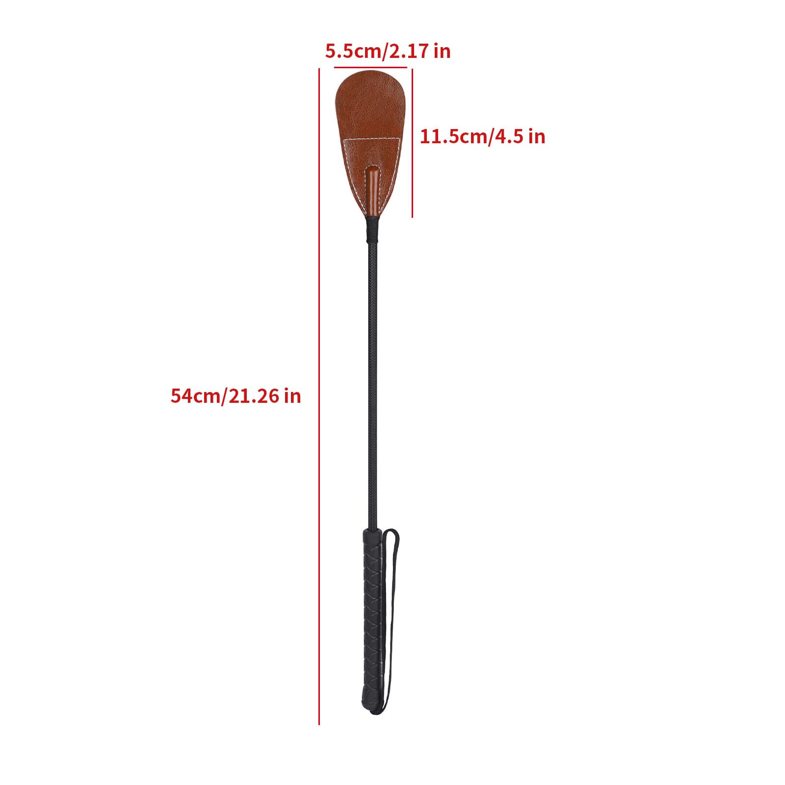 Genuine Leather Horse Whip - 54cm/21.26 Inch for Equestrian Training & Riding Accessories