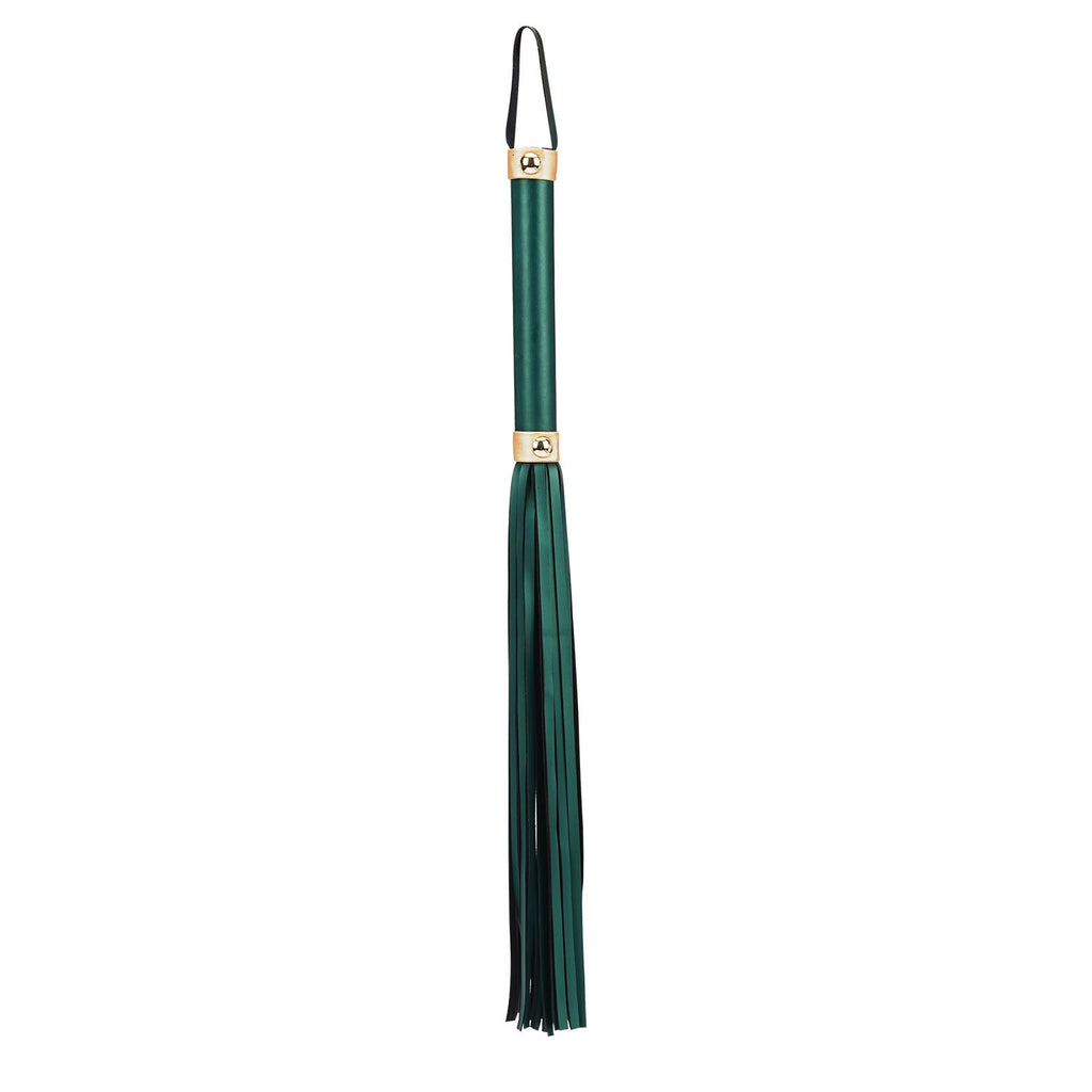 Eco-Friendly PU Leather Handwoven Green Training Whip, 16cm Handle &amp; 29cm Tail, Lightweight Equestrian Whip for Stylish Performance