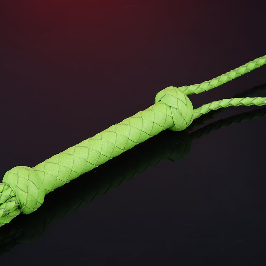 Professional Nature-Inspired Genuine Leather Cat-O'-Nine-Tails Whip | 16cm Handle & 48cm Portable Tail | Hangable Outdoor Equestrian Whip | Handcrafted Multi-Functional Training Gear | Handcrafted BDSM Flogger | Cat-O-Nine-Tails Whip