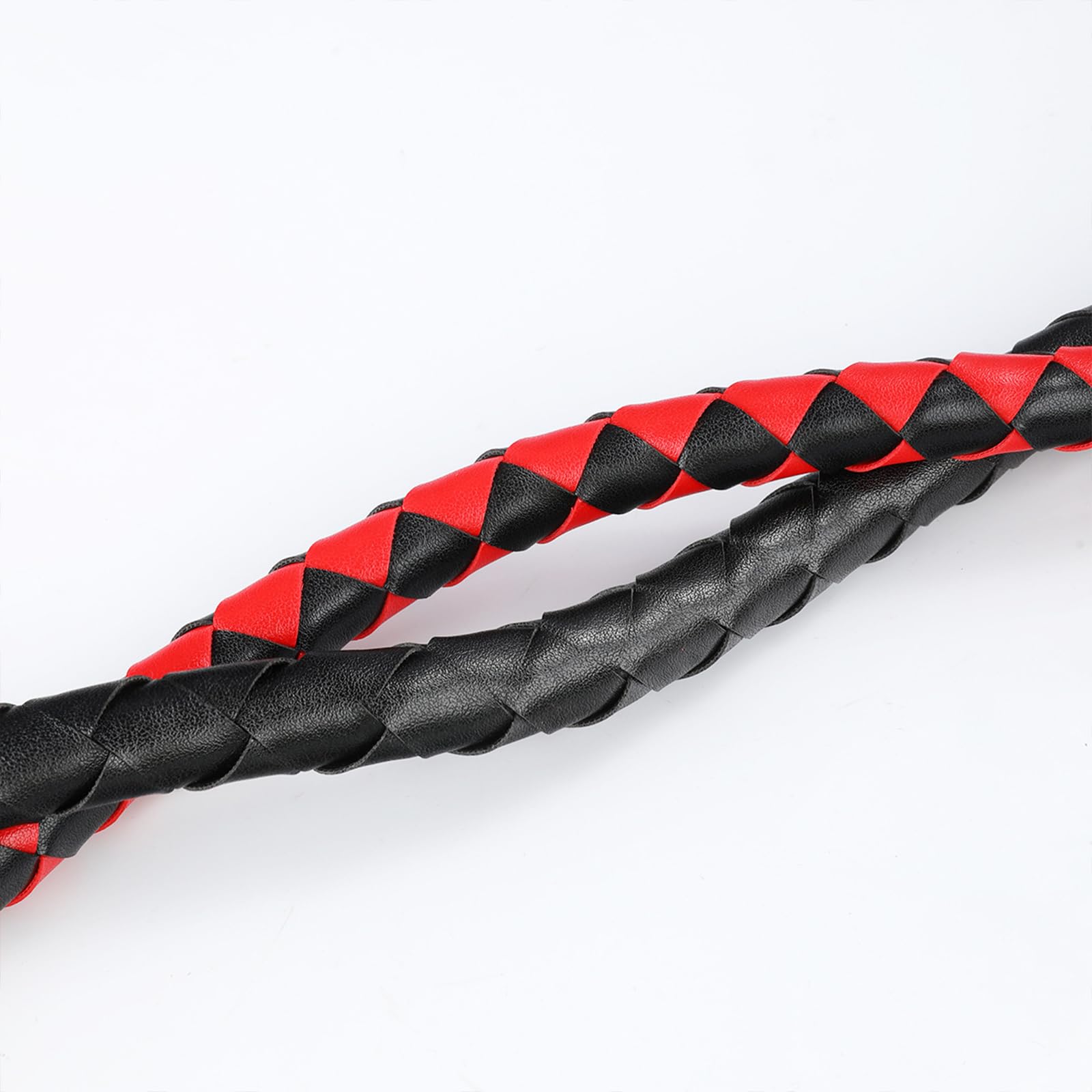 Professional Black & Red PU Leather Horse Whip - 143cm/56.3in for Equestrian Training