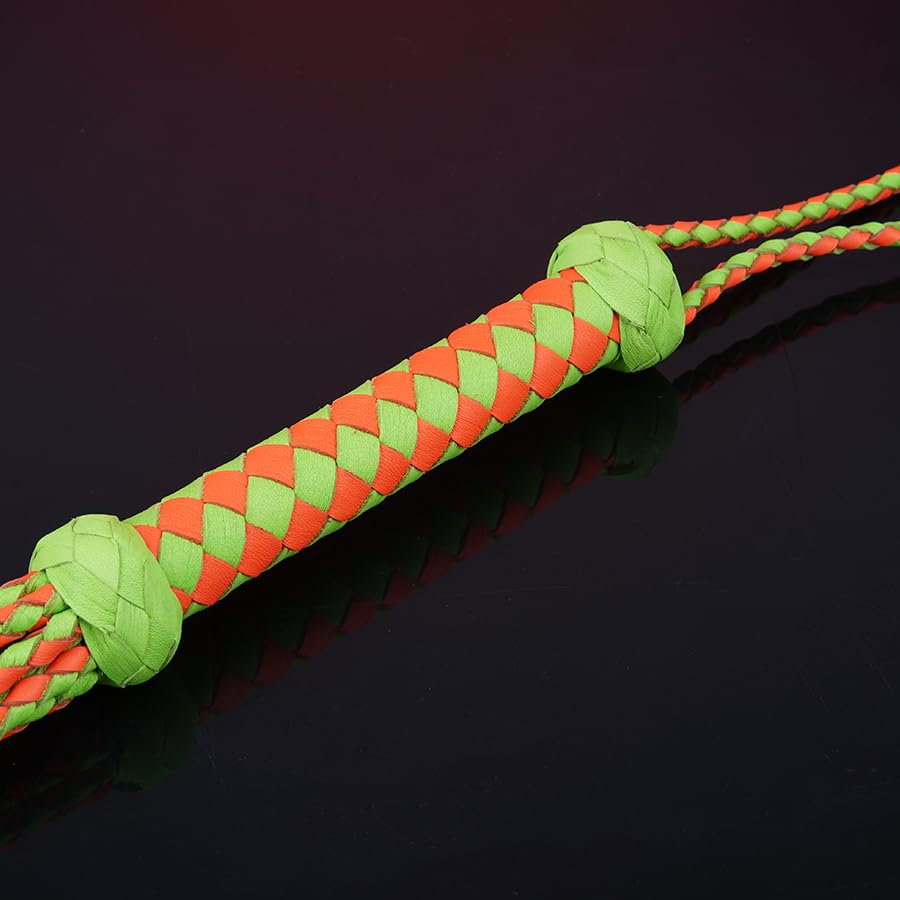 Professional Nature-Inspired Genuine Leather Cat-O'-Nine-Tails Whip | 16cm Handle & 48cm Portable Tail | Hangable Outdoor Equestrian Whip | Handcrafted Multi-Functional Training Gear | Handcrafted BDSM Flogger | Cat-O-Nine-Tails Whip