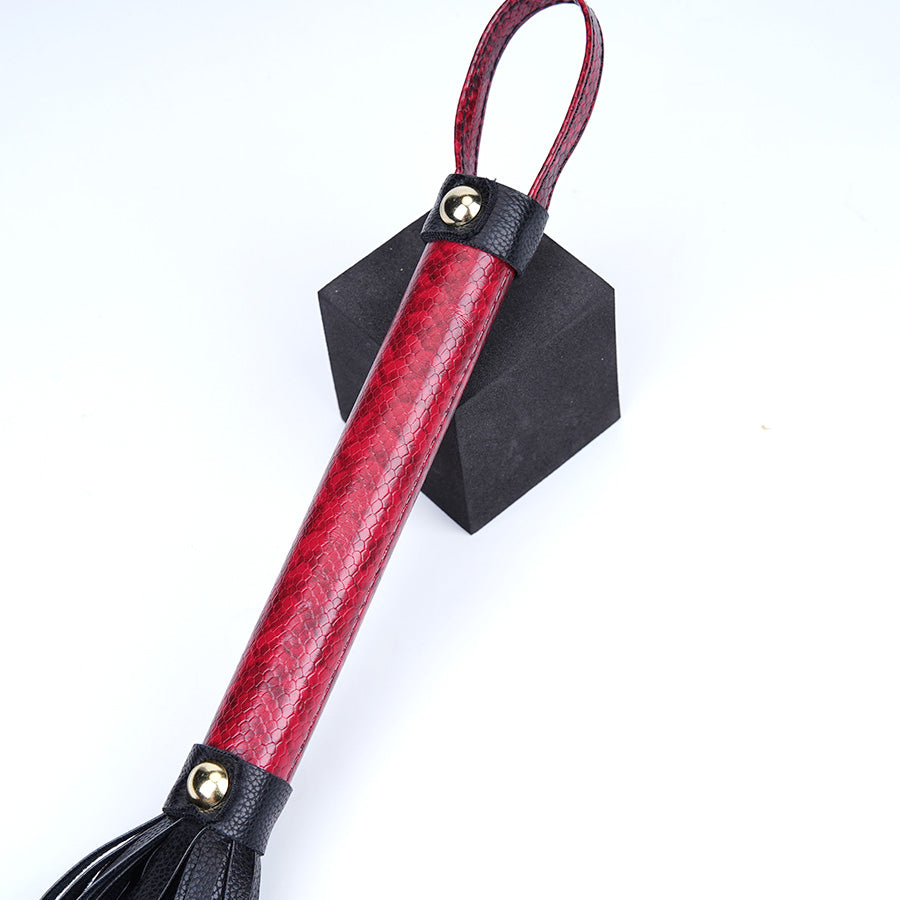 Luxury Handcrafted 11-Piece Genuine Leather BDSM Bondage Kit | Burgundy Snake Pattern Complete Set Couples Gift