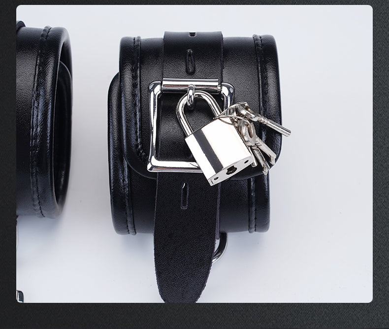 Premium Handcrafted Genuine Leather Handcuffs Bondage Wrist Restraints | BDSM Impact Play Partner Couples Accessories