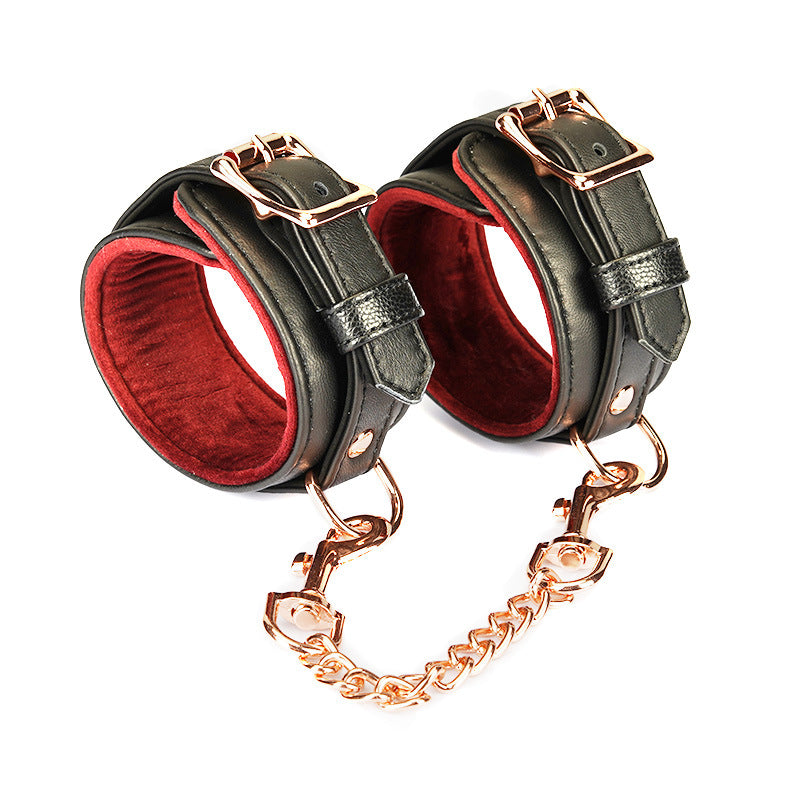 Premium Velvet-Lined Handcrafted Genuine Leather Handcuffs Set | BDSM Bondage Wrist Ankle Restraints Partner Couples