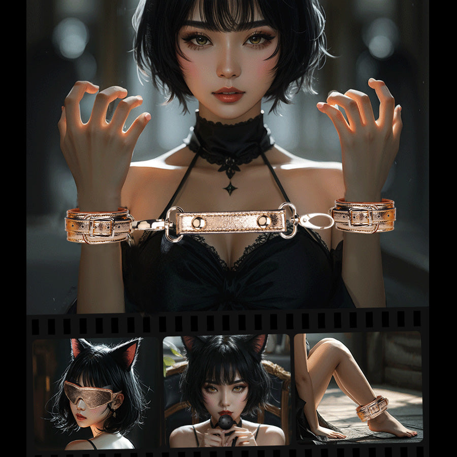 Luxury Handcrafted 11-Piece Genuine Leather BDSM Bondage Kit | Complete Restraint Set Gift Couples Beginners