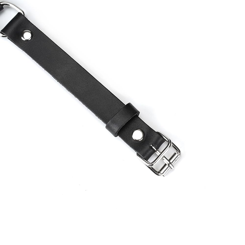 Adjustable Leather & Silicone Bone Gag Set - 14.5cm Bone Width for Safe BDSM Play