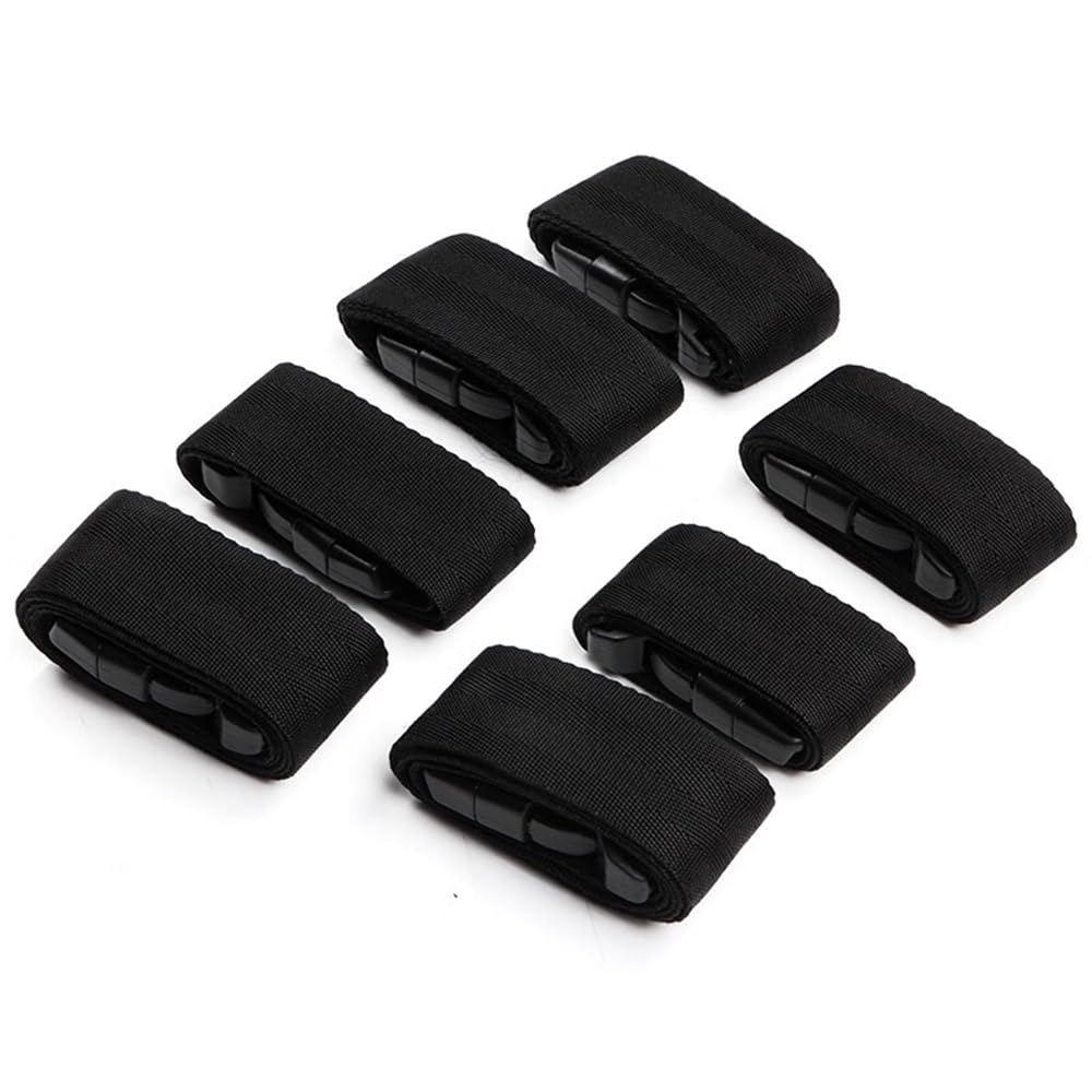 Ultimate 7-Size Securing Straps Kit - Instantly Lock Tools, Luggage & Camping Equipment - Anti-Slip Buckles, Reinforced Nylon (Black)
