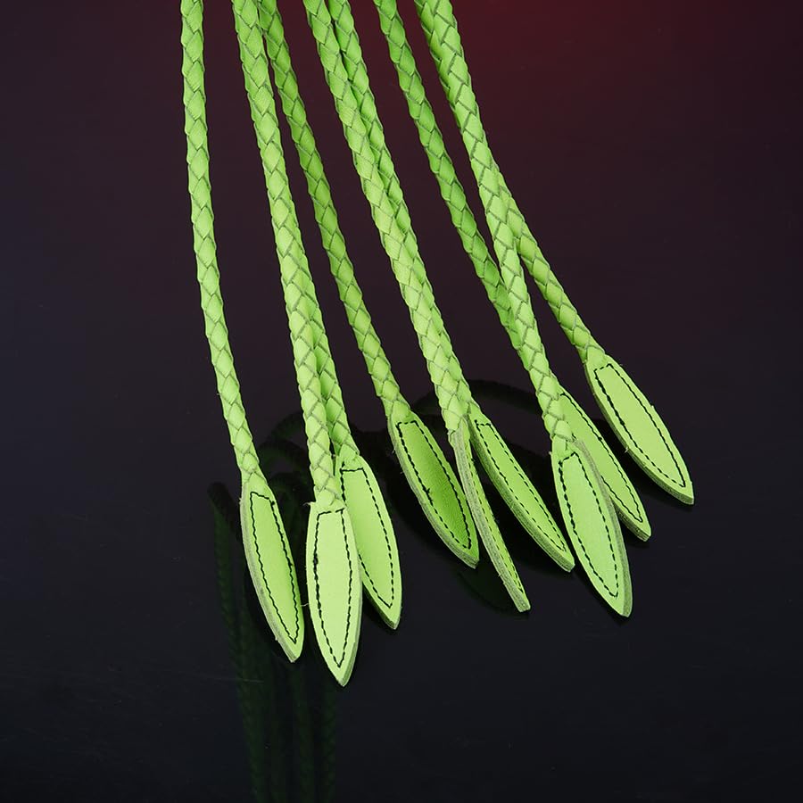 Professional Nature-Inspired Genuine Leather Cat-O'-Nine-Tails Whip | 16cm Handle & 48cm Portable Tail | Hangable Outdoor Equestrian Whip | Handcrafted Multi-Functional Training Gear | Handcrafted BDSM Flogger | Cat-O-Nine-Tails Whip