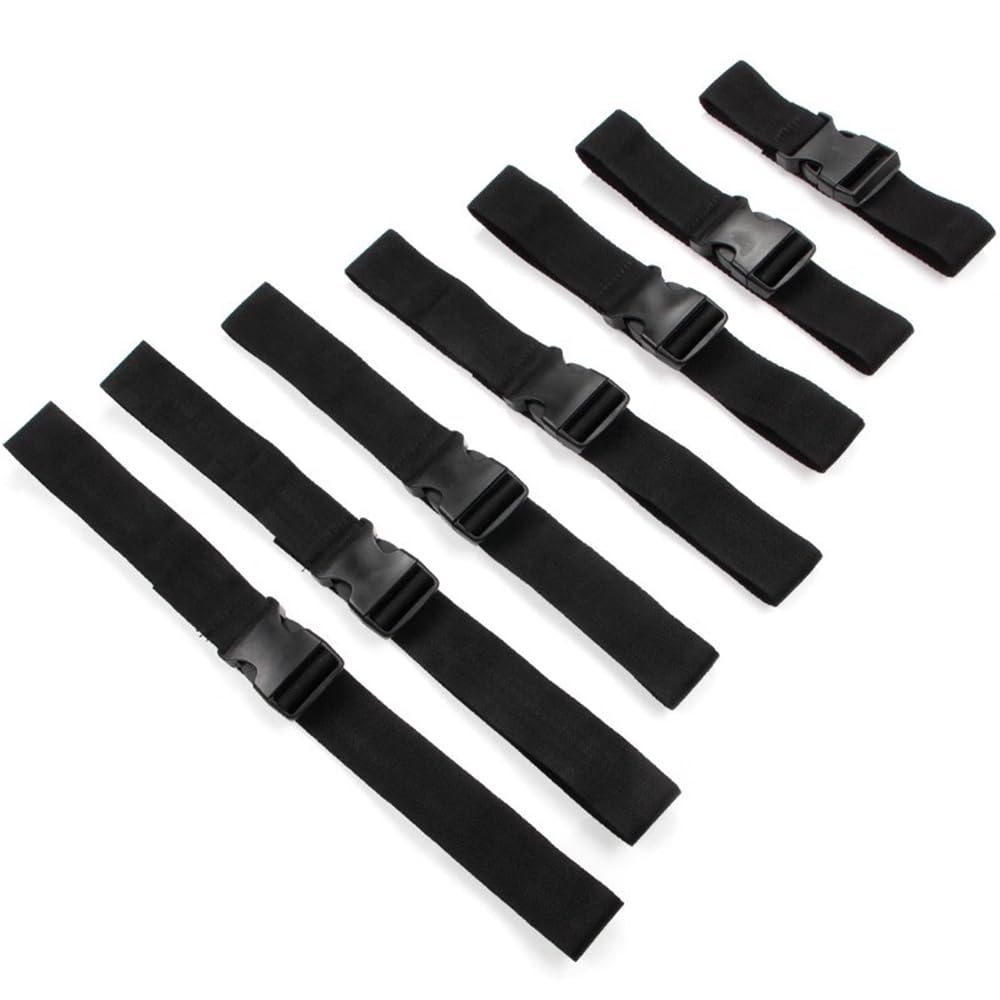 Ultimate 7-Size Securing Straps Kit - Instantly Lock Tools, Luggage & Camping Equipment - Anti-Slip Buckles, Reinforced Nylon (Black)