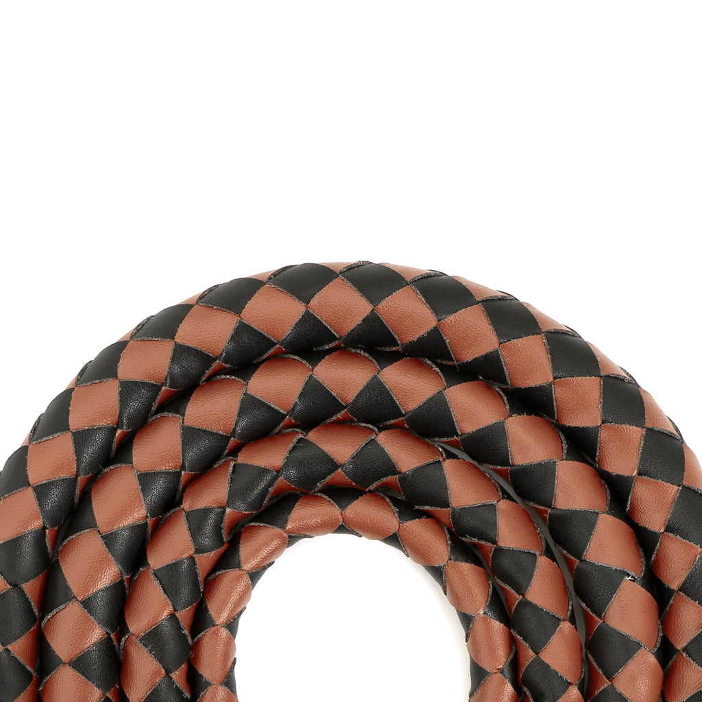 Professional 2.4m Black & Brown PU Leather Horse Whip - Heavyweight Design for Equestrian Training