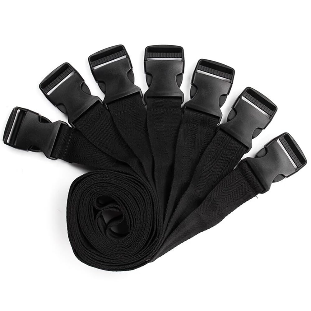 Ultimate 7-Size Securing Straps Kit - Instantly Lock Tools, Luggage & Camping Equipment - Anti-Slip Buckles, Reinforced Nylon (Black)