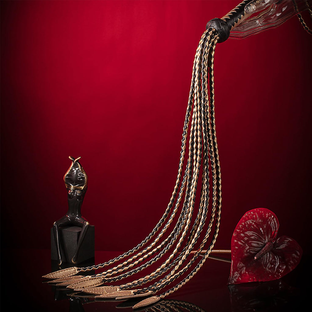 Premium | Cat-O-Nine-Tails Flogger Whip | Genuine Cowhide Leather | BDSM Impact Play | Adult Couples Beginners