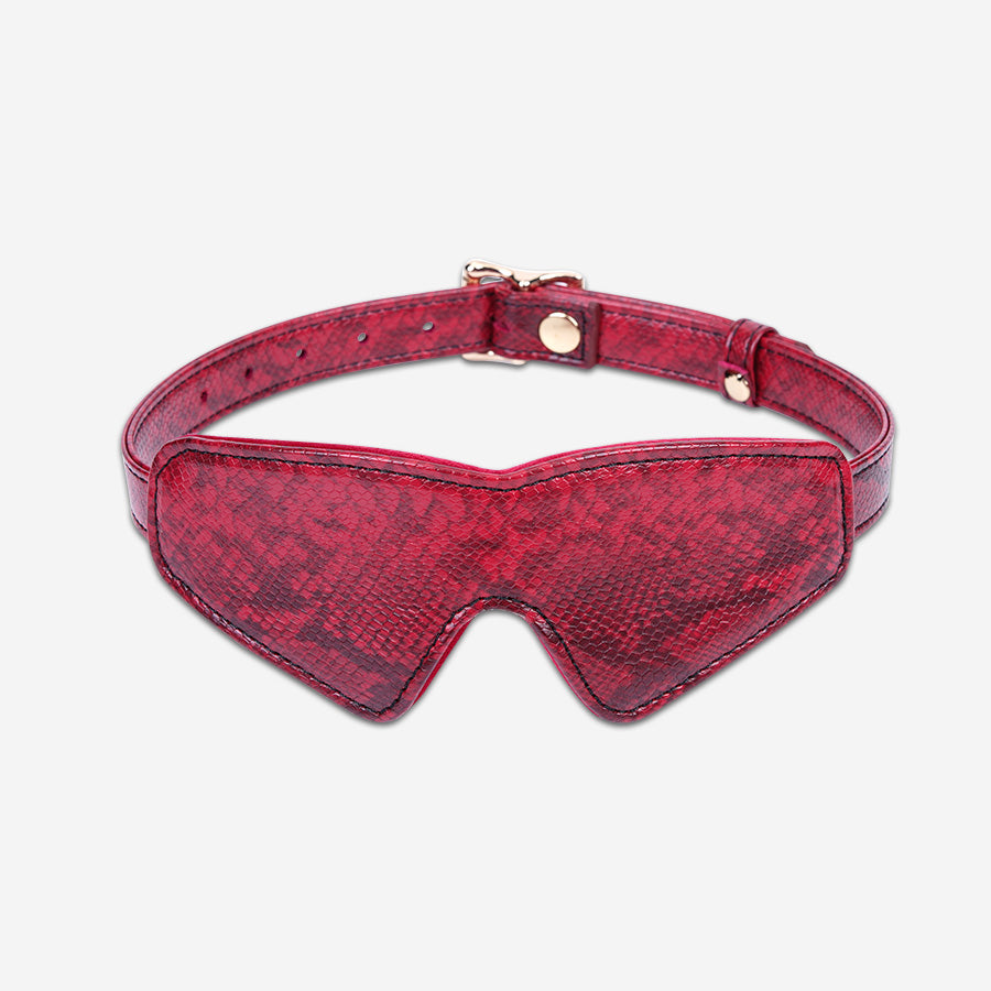 Luxury Handcrafted 11-Piece Genuine Leather BDSM Bondage Kit | Burgundy Snake Pattern Complete Set Couples Gift