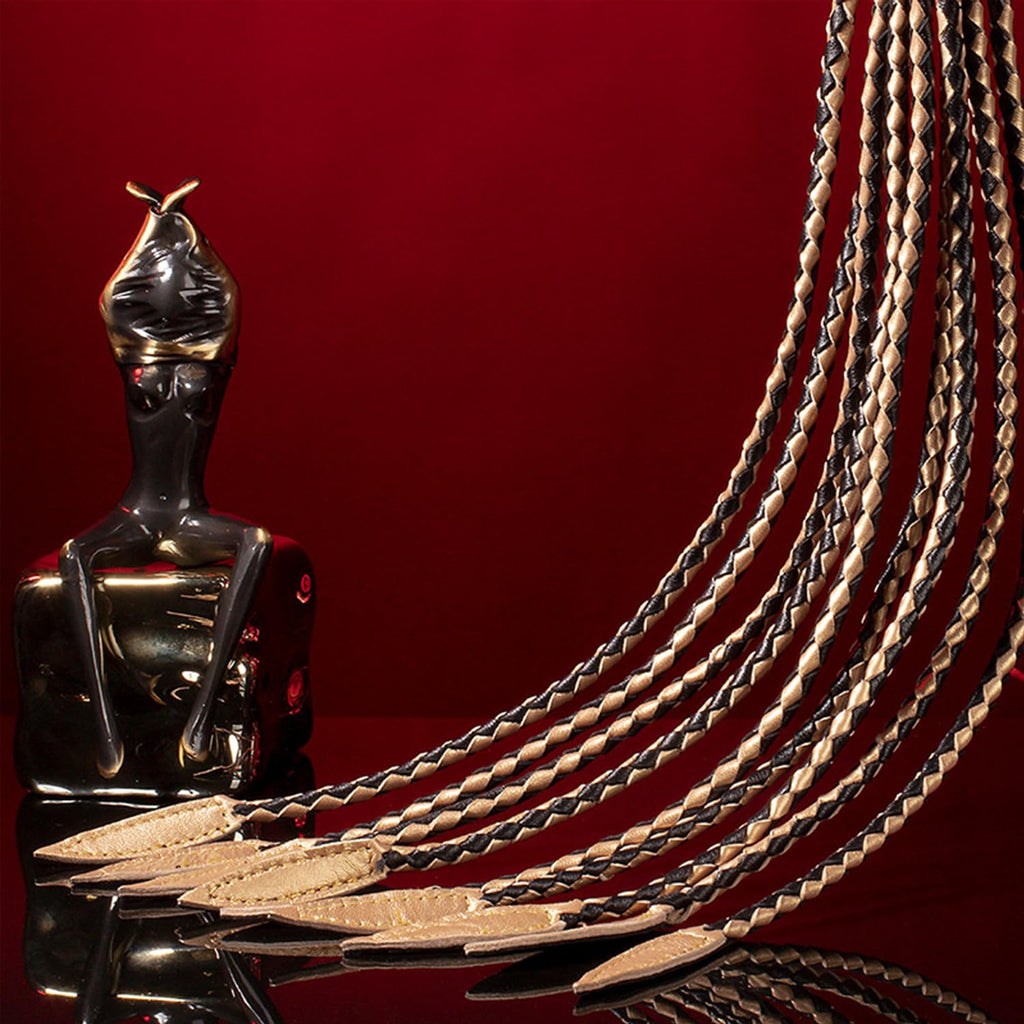 Premium | Cat-O-Nine-Tails Flogger Whip | Genuine Cowhide Leather | BDSM Impact Play | Adult Couples Beginners