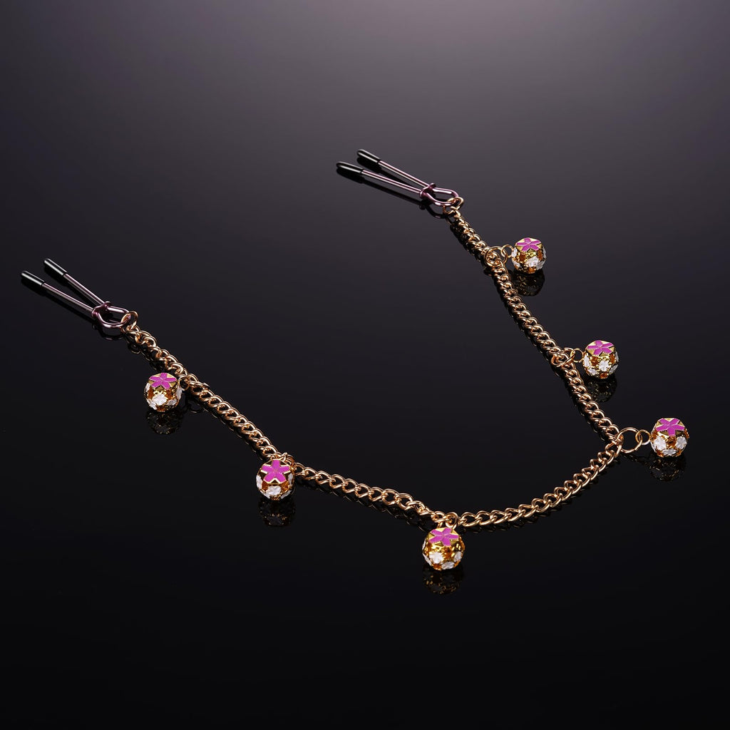 Premium | Nipple Clamps Body Clamps Chain | Stainless Steel Metal | Temperature Sensation Body Play | Advanced Users Beginners