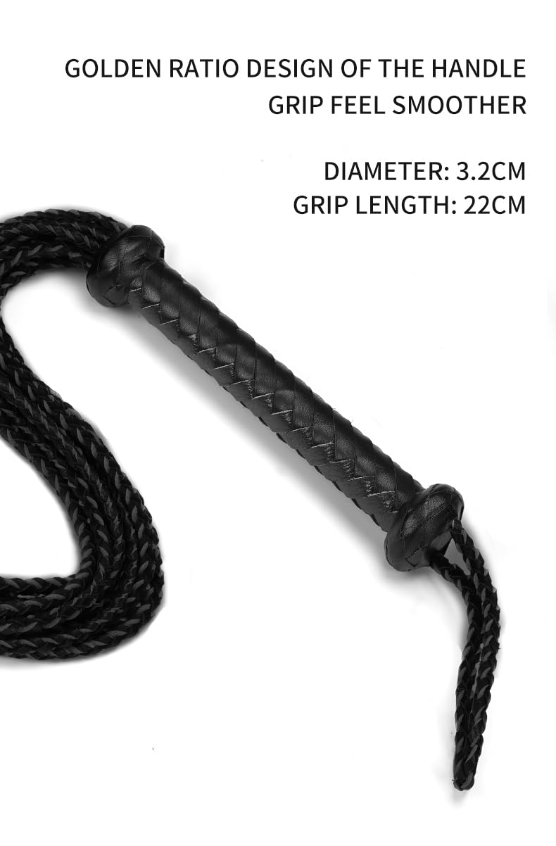 Premium | Cat-O-Nine-Tails Flogger Whip | Genuine Cowhide Leather | BDSM Impact Play | Adult Couples Beginners