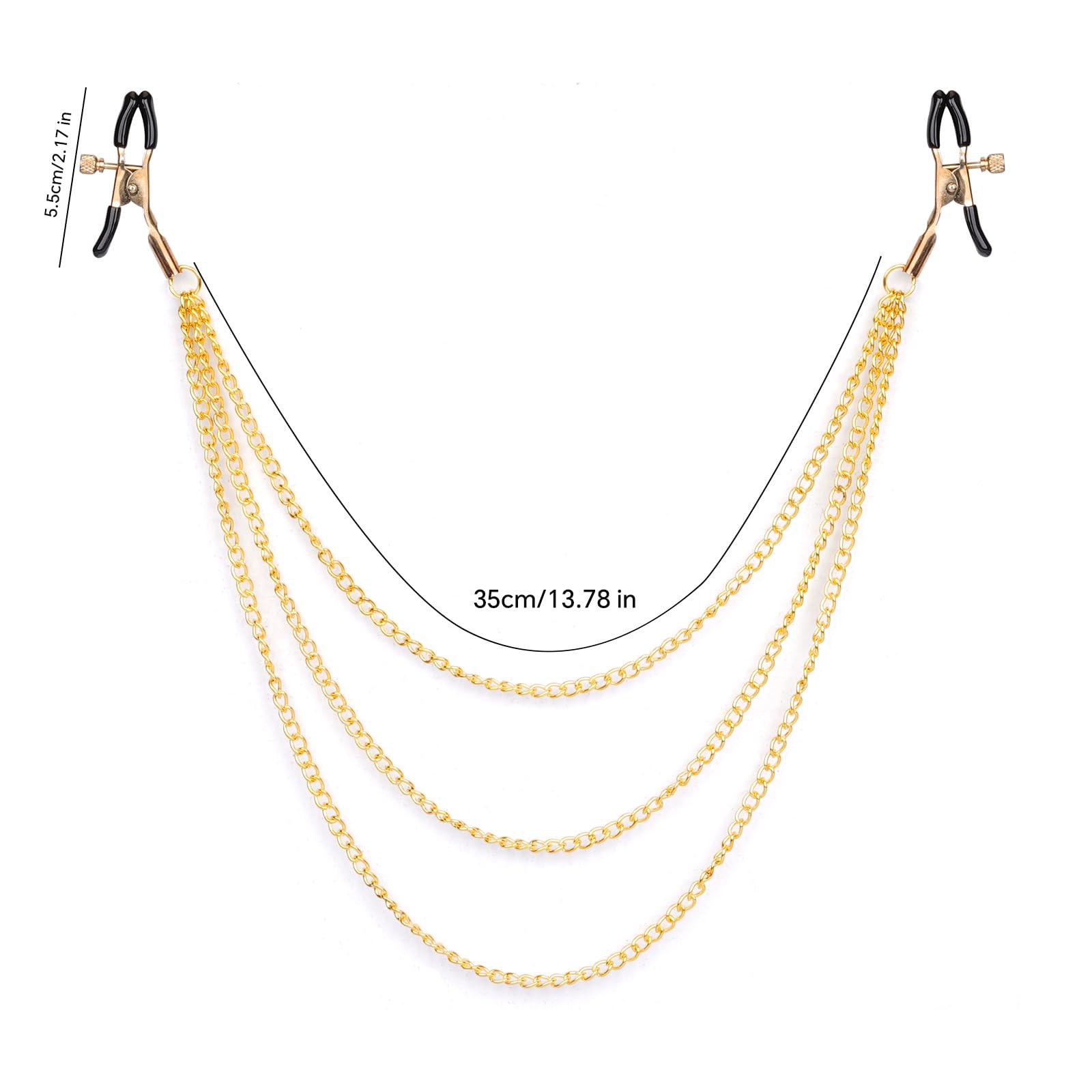 Premium | Nipple Clamps Body Clamps Chain | Stainless Steel Metal | Temperature Sensation Body Play | Advanced Users Beginners