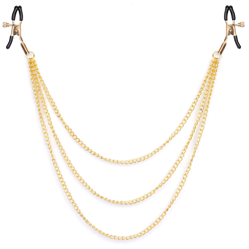 Premium | Nipple Clamps Body Clamps Chain | Stainless Steel Metal | Temperature Sensation Body Play | Advanced Users Beginners