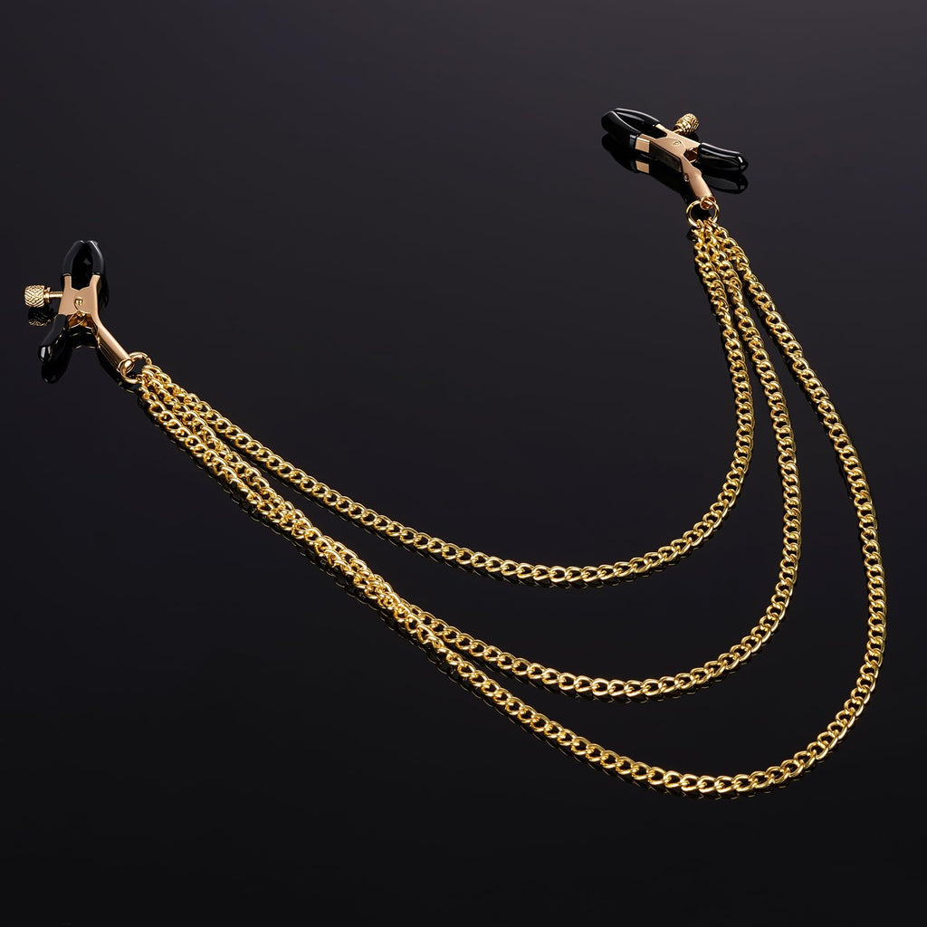 Premium | Nipple Clamps Body Clamps Chain | Stainless Steel Metal | Temperature Sensation Body Play | Advanced Users Beginners