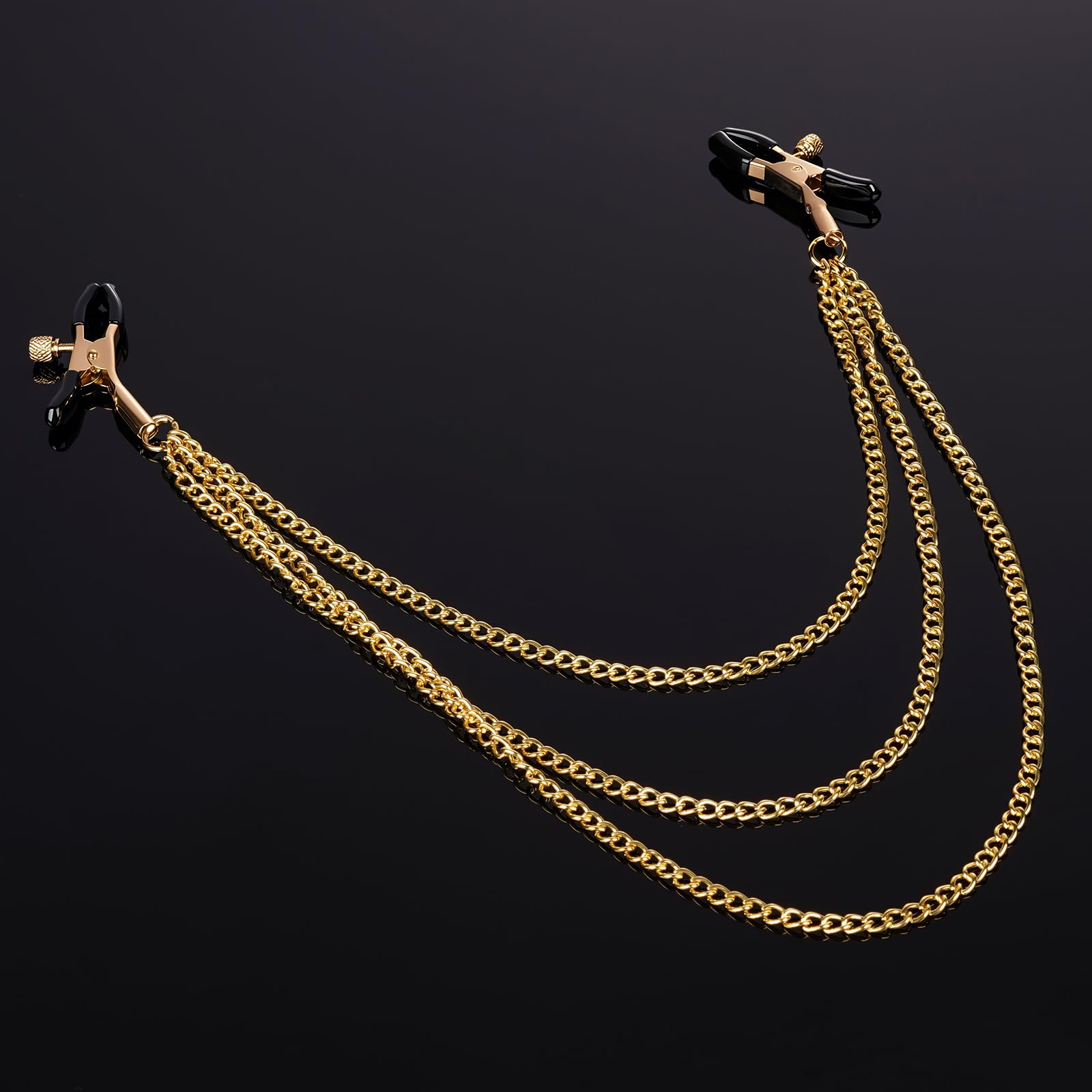 Premium | Nipple Clamps Body Clamps Chain | Stainless Steel Metal | Temperature Sensation Body Play | Advanced Users Beginners