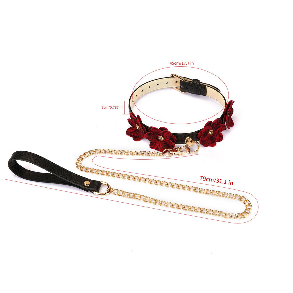 Premium | Pet Play Collar with Leash Set | Dominance D/S Neck Restraint | Bondage Couples Lifestyle