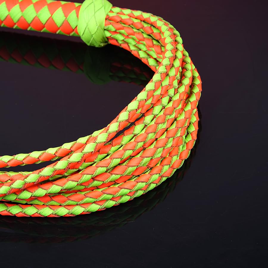 Professional Nature-Inspired Genuine Leather Cat-O'-Nine-Tails Whip | 16cm Handle & 48cm Portable Tail | Hangable Outdoor Equestrian Whip | Handcrafted Multi-Functional Training Gear | Handcrafted BDSM Flogger | Cat-O-Nine-Tails Whip