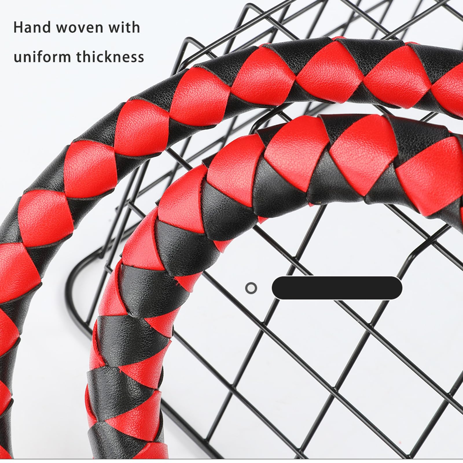 Professional Black & Red PU Leather Horse Whip - 143cm/56.3in for Equestrian Training