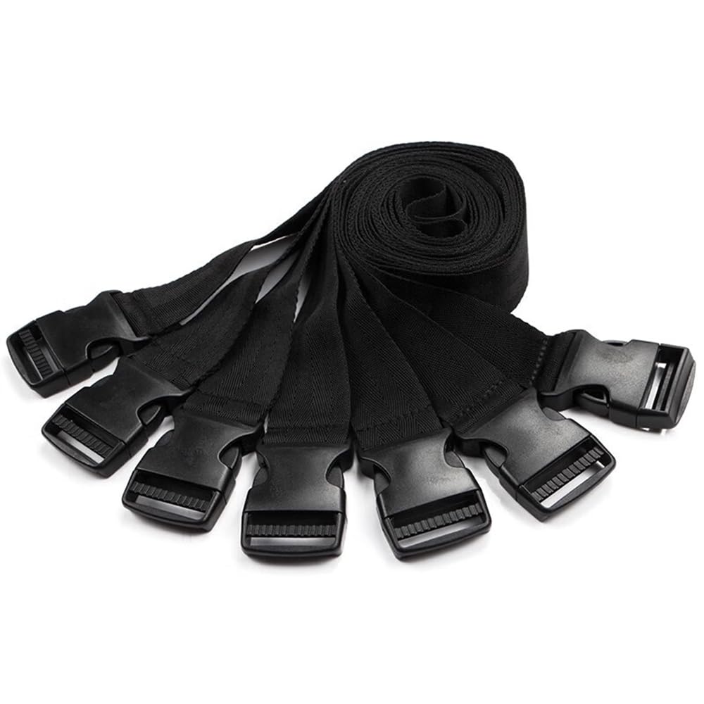 Ultimate 7-Size Securing Straps Kit - Instantly Lock Tools, Luggage & Camping Equipment - Anti-Slip Buckles, Reinforced Nylon (Black)
