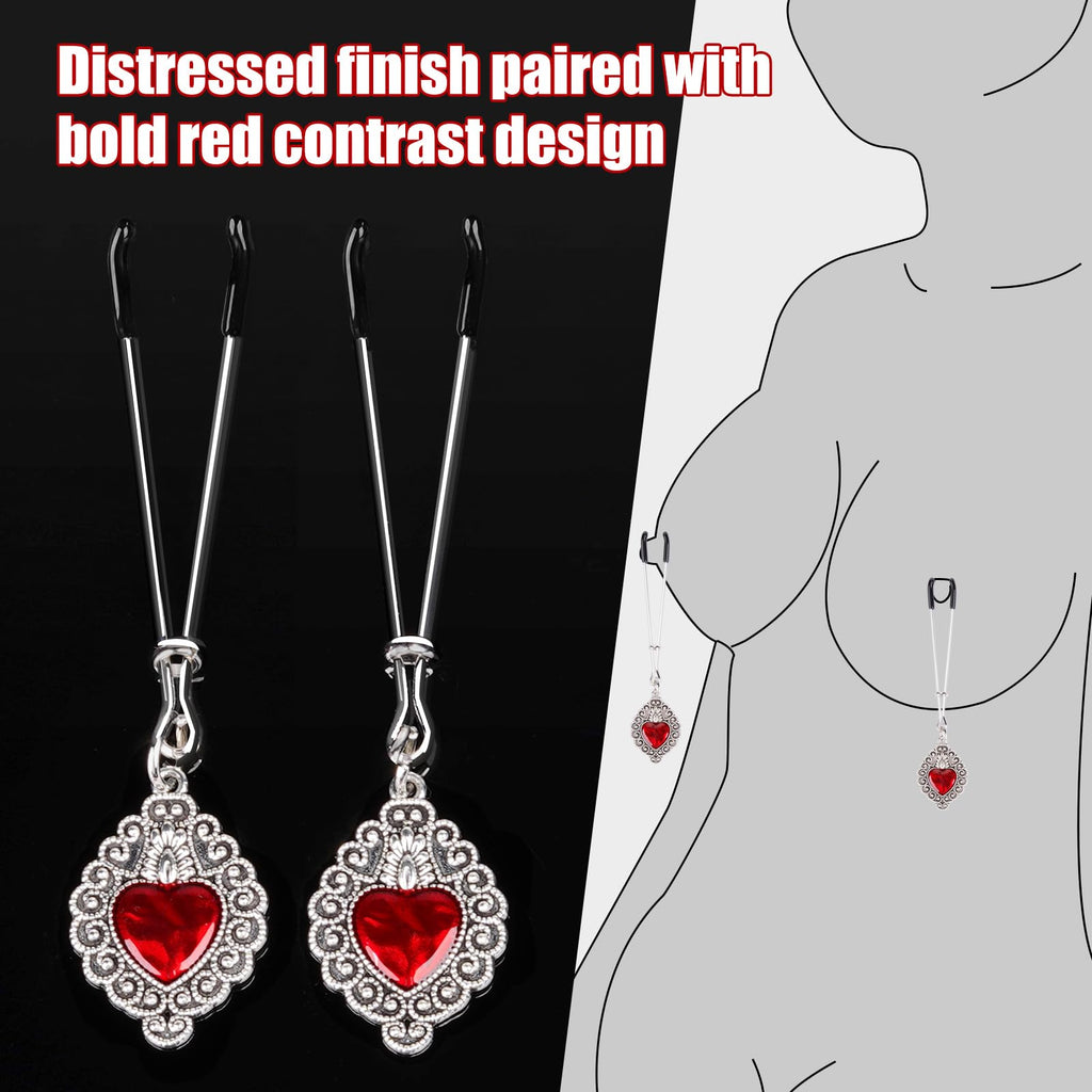 Premium | Nipple Clamps Body Clamps Chain | Stainless Steel Metal | Temperature Sensation Body Play | Advanced Users Beginners