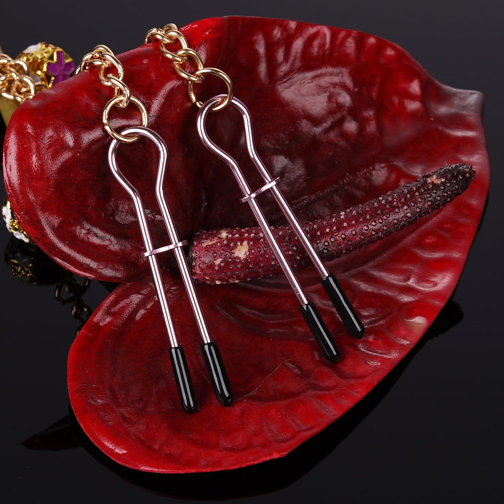 Premium | Nipple Clamps Body Clamps Chain | Stainless Steel Metal | Temperature Sensation Body Play | Advanced Users Beginners