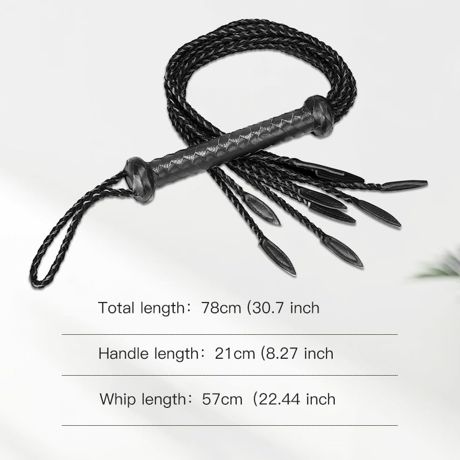 Premium | Cat-O-Nine-Tails Flogger Whip | Genuine Cowhide Leather | BDSM Impact Play | Adult Couples Beginners