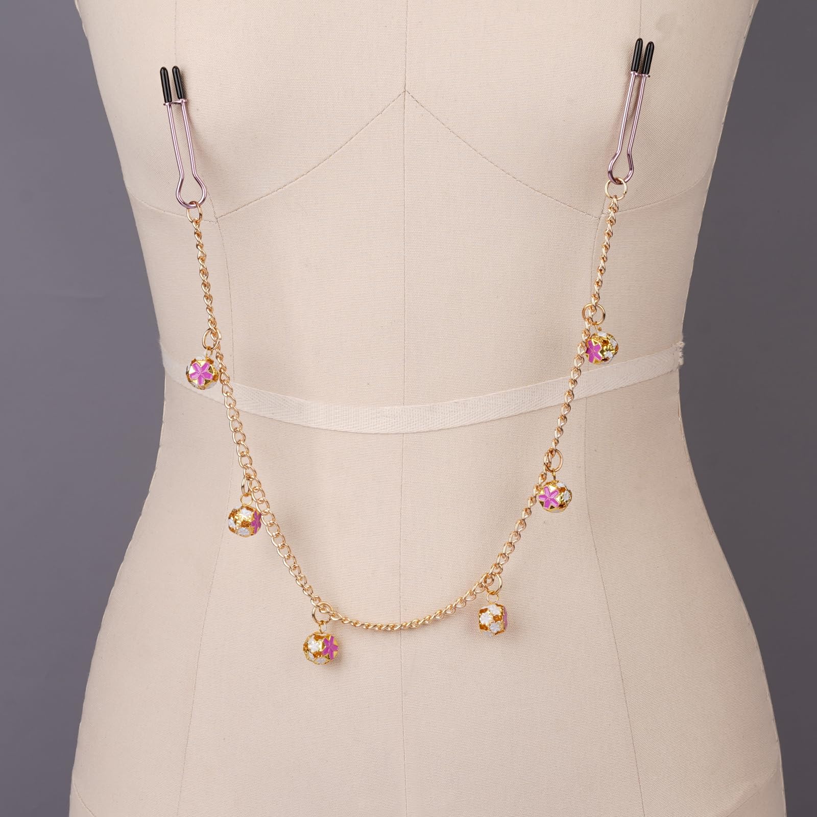 Premium | Nipple Clamps Body Clamps Chain | Stainless Steel Metal | Temperature Sensation Body Play | Advanced Users Beginners