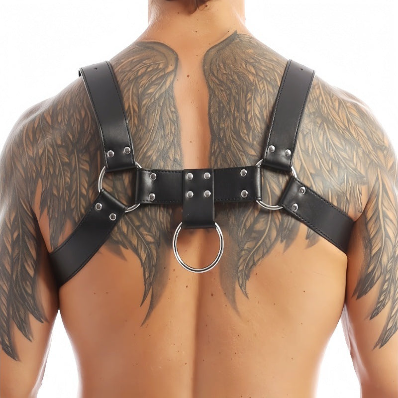 SM Leather Sexy Chest Harness | Gay Men's Foreplay Restraint Corset Stage Performance Adult Role Play Costume
